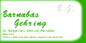 barnabas gehring business card
